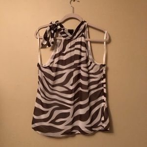 🐅NY&C bow tie halter top, animal print, 14